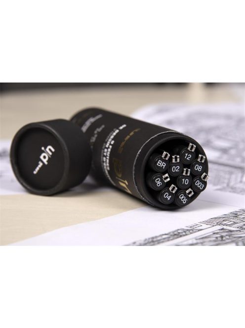 Rajzmarker készlet, UNI PIN "Tube", 9 különböző vonalvastagság, fekete (TUPINTUBE)