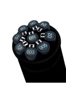 Rajzmarker készlet, UNI PIN "Tube", 9 különböző vonalvastagság, fekete (TUPINTUBE)