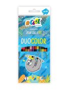 Színes ceruza készlet, háromszögletű, kétvégű, COOL BY VICTORIA "Duocolor", 24 különböző szín (TVC006)