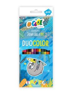   Színes ceruza készlet, háromszögletű, kétvégű, COOL BY VICTORIA "Duocolor", 24 különböző szín (TVC006)