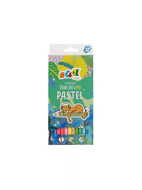 Színes ceruza készlet, kerek, COOL BY VICTORIA "Pastel", 12 pasztell szín (TVC007)