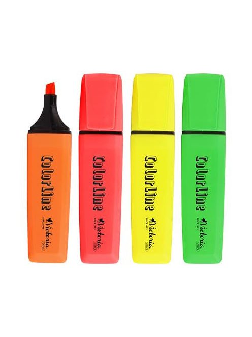 Szövegkiemelő, 1-5 mm, VICTORIA OFFICE, "ColorLine", 4 különböző szín (TVI322V)