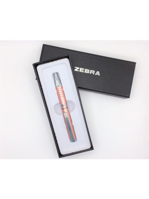 Golyóstoll, 0,24 mm, teleszkópos, rose gold színű tolltest, ZEBRA "SL-F1", kék (TZ10082)