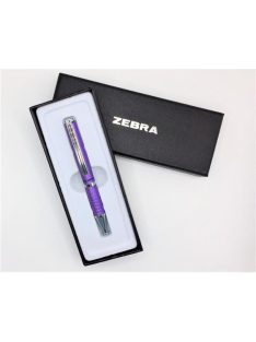   Golyóstoll, 0,24 mm, teleszkópos, metállila, ZEBRA "SL-F1", kék (TZ23478)