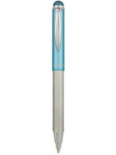   Golyóstoll, 0,24 mm, teleszkópos, rozsdamentes acél, világoskék tolltest, ZEBRA "Telescopic Metal Stylus", kék (TZ46616)