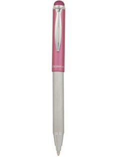   Golyóstoll, 0,24 mm, teleszkópos, rozsdamentes acél, pink tolltest, ZEBRA "Telescopic Metal Stylus", kék (TZ46617)