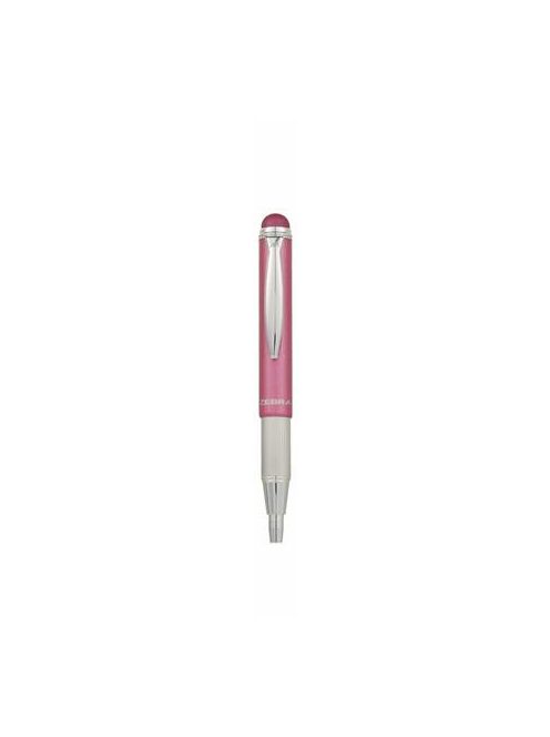 Golyóstoll, 0,24 mm, teleszkópos, rozsdamentes acél, pink tolltest, ZEBRA "Telescopic Metal Stylus", kék (TZ46617)