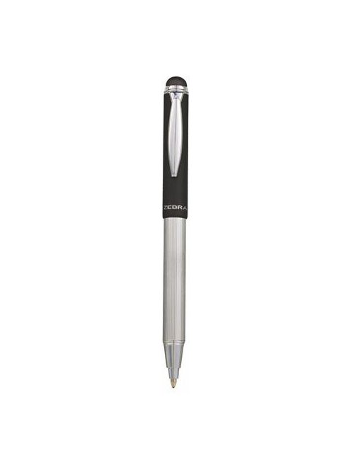 Golyóstoll, 0,24 mm, teleszkópos, rozsdamentes acél, grafitszürke tolltest, ZEBRA "Telescopic Metal Stylus", kék (TZ46619)