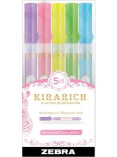   Szövegkiemelő készlet, 3,5 mm, vágott hegy, ZEBRA "Kirarich", 5 különböző szín (TZ51210)