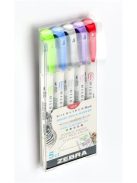 Ecsetirón készlet, kétvégű  ZEBRA "Mildliner Cool & Refined", 5 szín (TZ79205)
