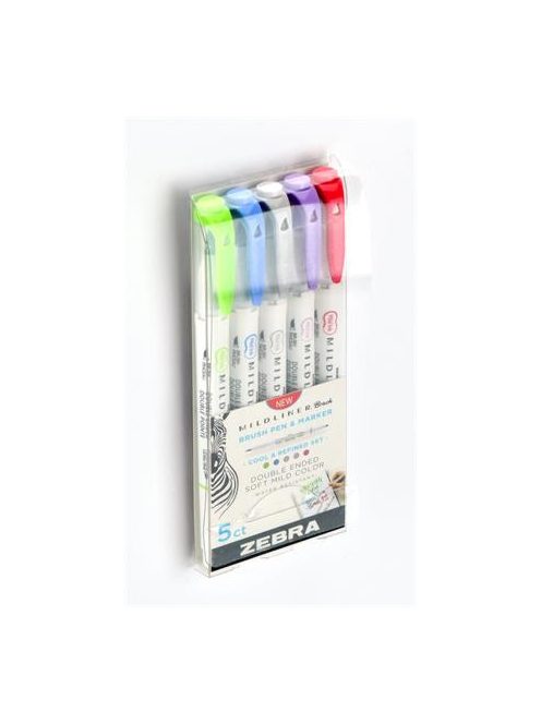 Ecsetirón készlet, kétvégű  ZEBRA "Mildliner Cool & Refined", 5 szín (TZ79205)