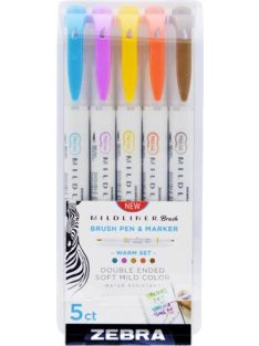   Ecsetirón készlet, kétvégű  ZEBRA "Mildliner Warm", 5 szín (TZ79305)