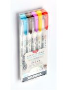 Ecsetirón készlet, kétvégű  ZEBRA "Mildliner Warm", 5 szín (TZ79305)