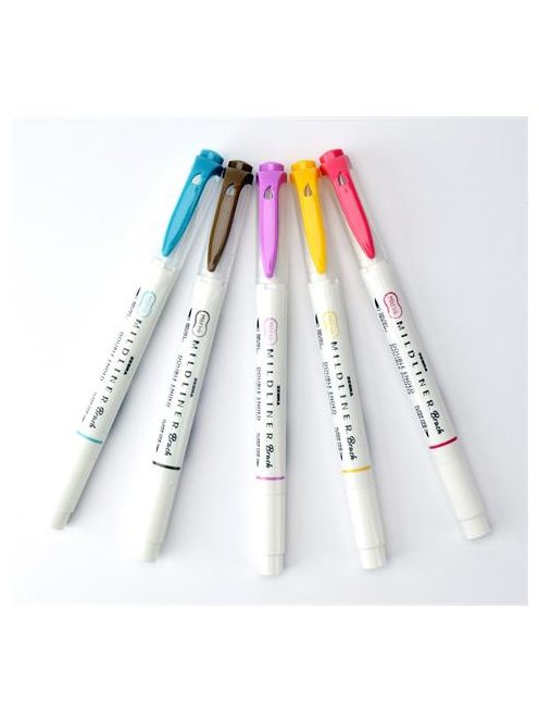 Ecsetirón készlet, kétvégű  ZEBRA "Mildliner Warm", 5 szín (TZ79305)