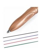 Golyóstoll, 0,37 mm, nyomógombos, négyszínű, ZEBRA "Smooth", rose gold (TZ81460)