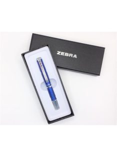  Golyóstoll, 0,24 mm, teleszkópos, metálkék tolltest, ZEBRA "SL-F1", kék (TZ82402)