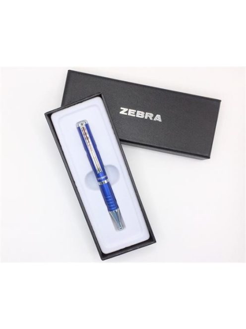 Golyóstoll, 0,24 mm, teleszkópos, metálkék tolltest, ZEBRA "SL-F1", kék (TZ82402)