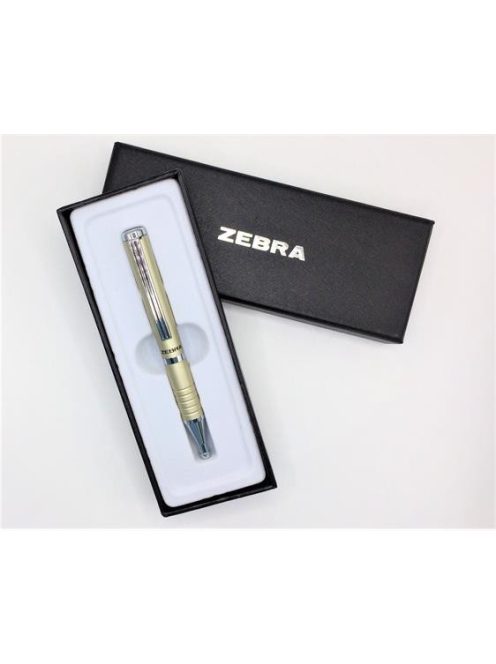 Golyóstoll, 0,24 mm, teleszkópos, pezsgő színű tolltest, ZEBRA "SL-F1", kék (TZ82407)