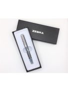 Golyóstoll, 0,24 mm, teleszkópos, metálszürke tolltest, ZEBRA "SL-F1", kék (TZ82409)