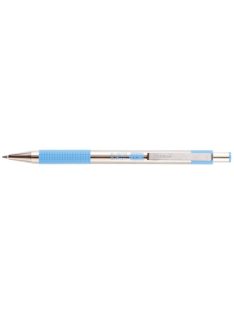   Golyóstoll, 0,24 mm, nyomógombos, rozsdamentes acél, pasztellkék tolltest, ZEBRA "F-301", kék (TZ90702)