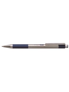   Golyóstoll, 0,24 mm, nyomógombos, rozsdamentes acél, kék tolltest, ZEBRA "F-301", kék (TZEF301K)