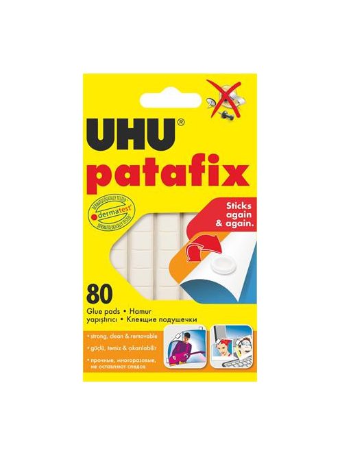 Gyurmaragasztó, 80 kocka/csomag, UHU "Patafix" (UHU39125)
