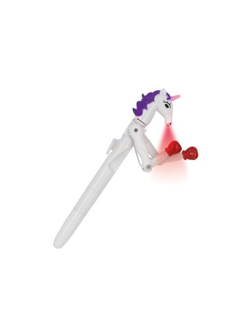 Unikornis golyóstoll, 1 mm, LED fénnyel, WEDO "Lucky Punch", kék (UW2522299)