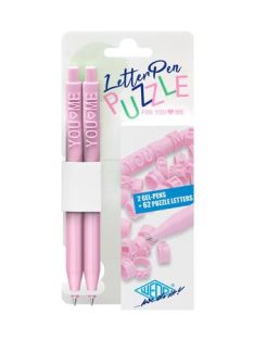   Zseléstoll, nyomógombos, kirakós, 2 db, WEDO "Letter Pen Puzzle", rózsaszín (UW2533009)