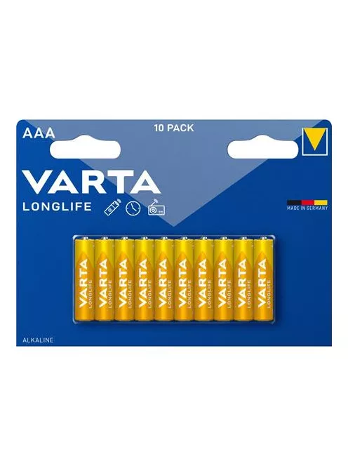 Elem, AAA mikro, 10 db, VARTA "Longlife" (VELEAAA10B)