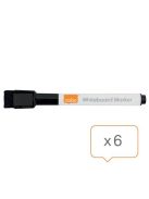 Táblamarker, kúpos hegyű, 2 mm, mágneses kupakkal, NOBO, fekete (VN4184)