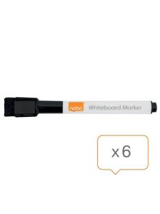   Táblamarker, kúpos hegyű, 2 mm, mágneses kupakkal, NOBO, fekete (VN4184)