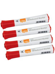   Táblamarker, kúpos hegyű, 2 mm, 10 db, NOBO "Glide", piros (VN5266)