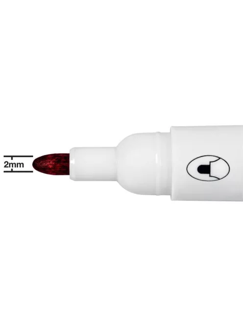 Táblamarker, kúpos hegyű, 2 mm, 10 db, NOBO "Glide", piros (VN5266)