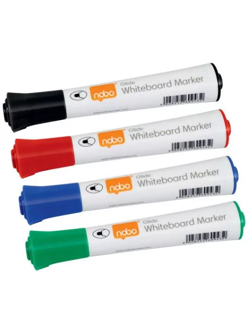 Táblamarker, kúpos hegyű, 2 mm, 10 db, NOBO "Glide", vegyes (VN5268)