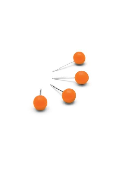 Térképtű,  gömb fejű,100 db, NOBO narancs (VN5329)