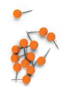 Térképtű,  gömb fejű,100 db, NOBO narancs (VN5329)