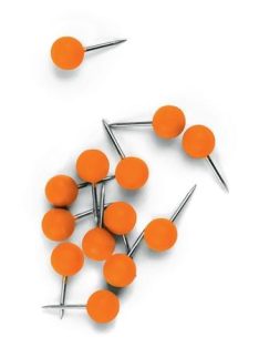 Térképtű,  gömb fejű,100 db, NOBO narancs (VN5329)