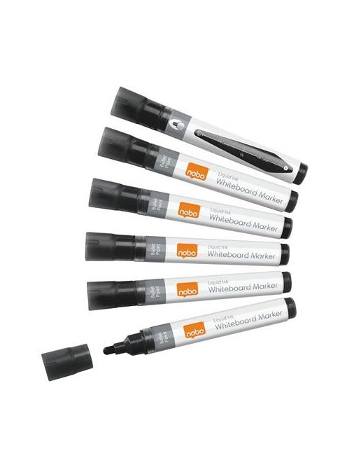 Táblamarker, folyékonytintás, kúpos, 1-3 mm, NOBO, fekete (VN5377)