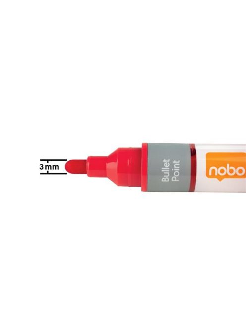 Táblamarker, kúpos hegyű, 1-3 mm, NOBO, piros (VN5379)