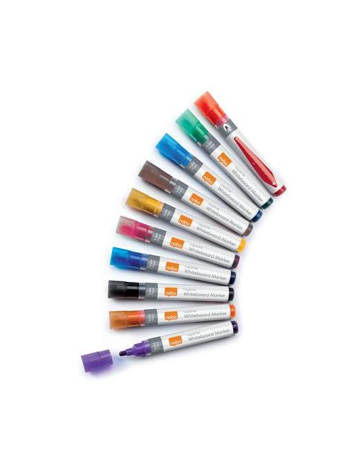Táblamarker, folyékonytintás, kúpos, 1-3 mm, NOBO, vegyes színek (VN5381)