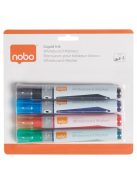 Táblamarker, vágott hegyű, 4 mm, NOBO, 4 db fekete (VN5387)