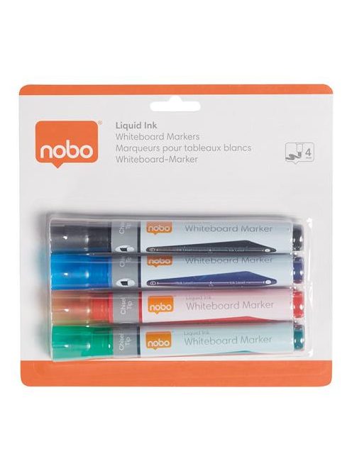 Táblamarker, vágott hegyű, 4 mm, NOBO, 4 db fekete (VN5387)