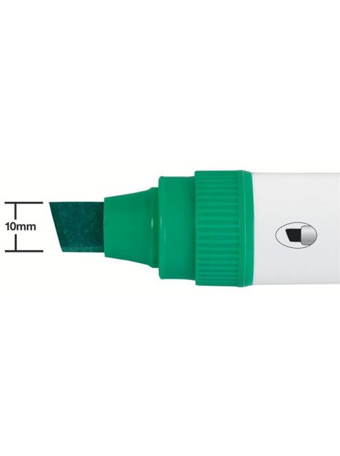 Táblamarker, vágott hegyű, 10 mm, NOBO "Glide", zöld (VN5391)